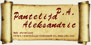 Pantelija Aleksandrić vizit kartica